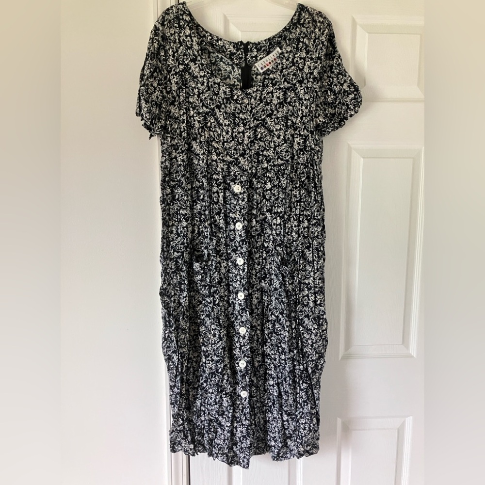 Vintage Carolina Colours II Floral Black and White Dress
